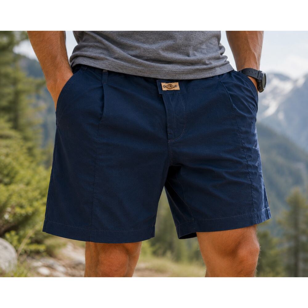 The Territory Ahead Men’s Navy Canvas Shorts XXL Cotton Flat Front Hiking Golf